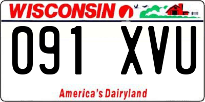 WI license plate 091XVU