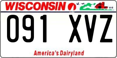 WI license plate 091XVZ