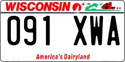 WI license plate 091XWA