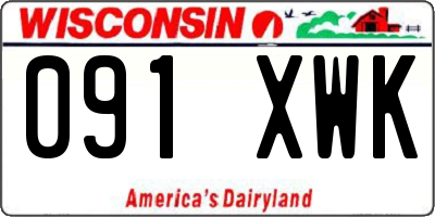 WI license plate 091XWK