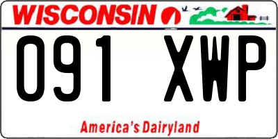 WI license plate 091XWP