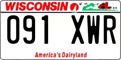 WI license plate 091XWR