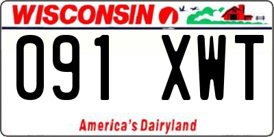 WI license plate 091XWT