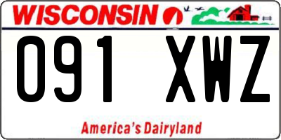 WI license plate 091XWZ