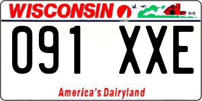 WI license plate 091XXE