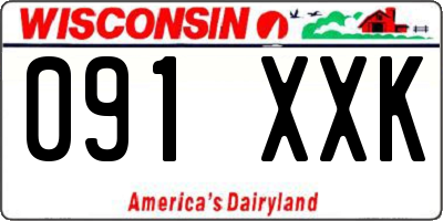 WI license plate 091XXK