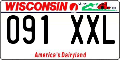 WI license plate 091XXL