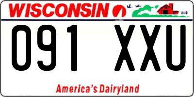 WI license plate 091XXU