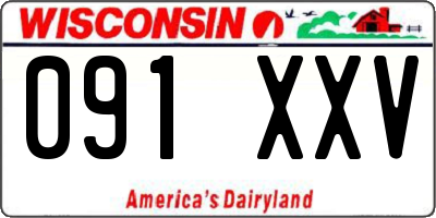WI license plate 091XXV