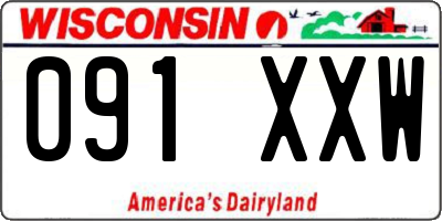 WI license plate 091XXW