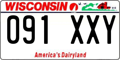 WI license plate 091XXY