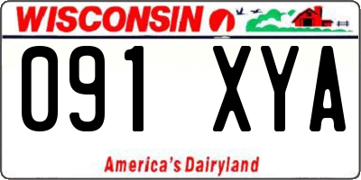 WI license plate 091XYA
