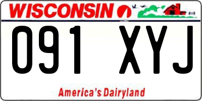 WI license plate 091XYJ