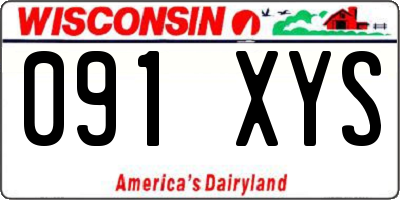 WI license plate 091XYS