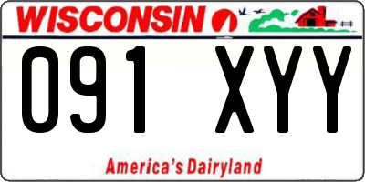 WI license plate 091XYY