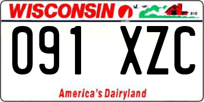 WI license plate 091XZC