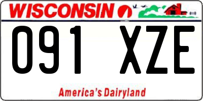 WI license plate 091XZE