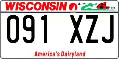 WI license plate 091XZJ
