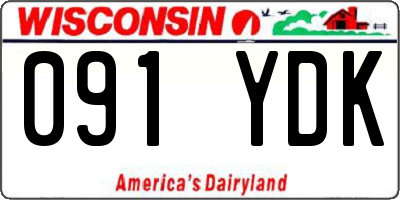 WI license plate 091YDK