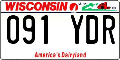WI license plate 091YDR