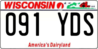 WI license plate 091YDS