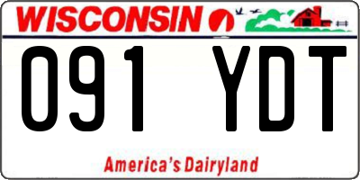 WI license plate 091YDT