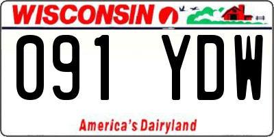 WI license plate 091YDW