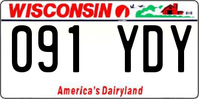 WI license plate 091YDY