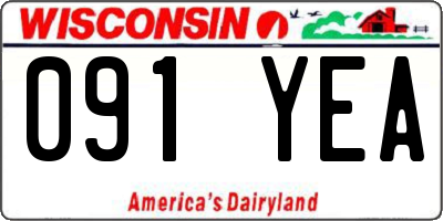 WI license plate 091YEA