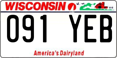 WI license plate 091YEB