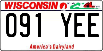WI license plate 091YEE
