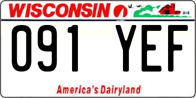 WI license plate 091YEF