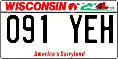 WI license plate 091YEH