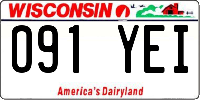 WI license plate 091YEI