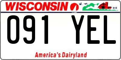 WI license plate 091YEL
