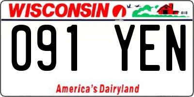 WI license plate 091YEN