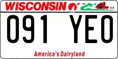WI license plate 091YEO