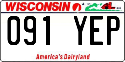 WI license plate 091YEP