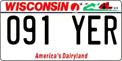 WI license plate 091YER