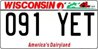 WI license plate 091YET