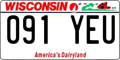 WI license plate 091YEU