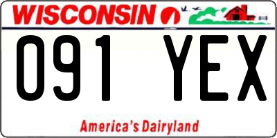 WI license plate 091YEX