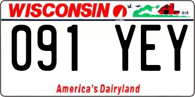 WI license plate 091YEY