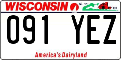 WI license plate 091YEZ