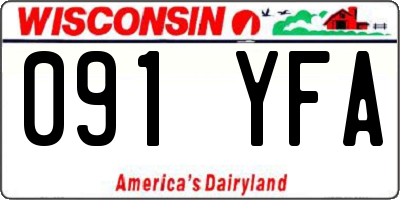 WI license plate 091YFA