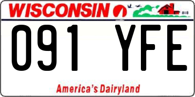 WI license plate 091YFE