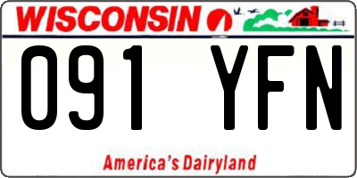WI license plate 091YFN