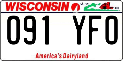 WI license plate 091YFO