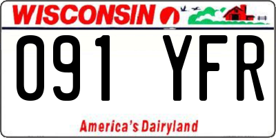WI license plate 091YFR