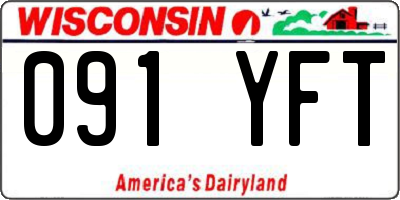 WI license plate 091YFT